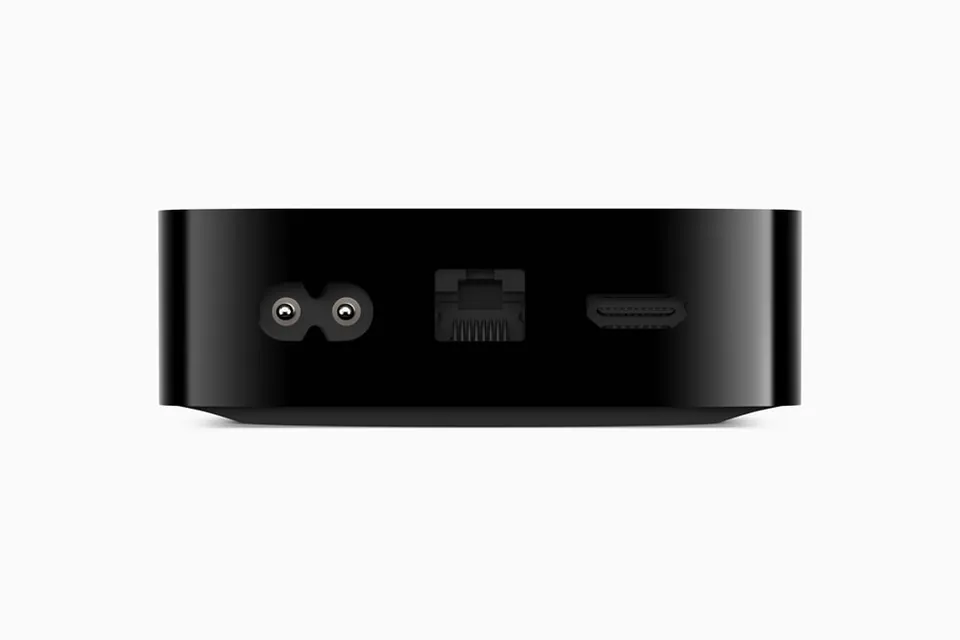 Rear ports of the 2022 Apple TV 4K Wi-Fi and Ethernet model