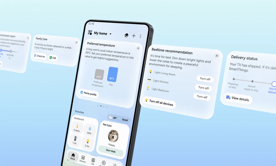 Samsung SmartThings interface in an official Samsung image